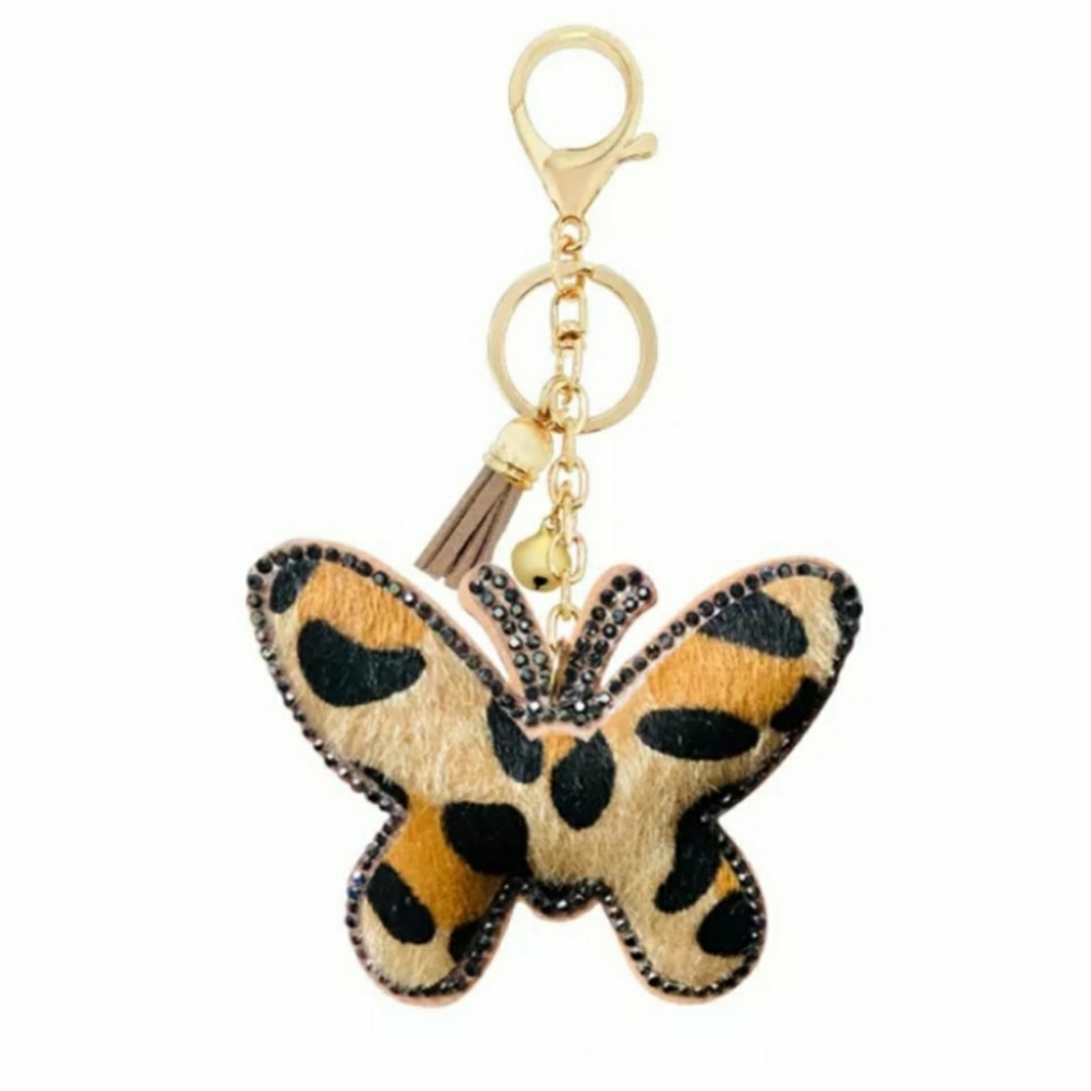 Leopard Print Butterfly Charm